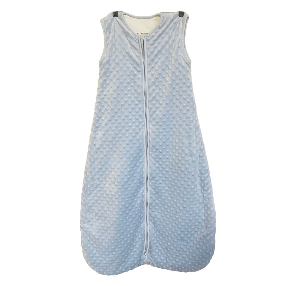 Babyinabag Baby Minky Dot Quilted Sleep Sack Large Blue Wearable Blanket 22-36M